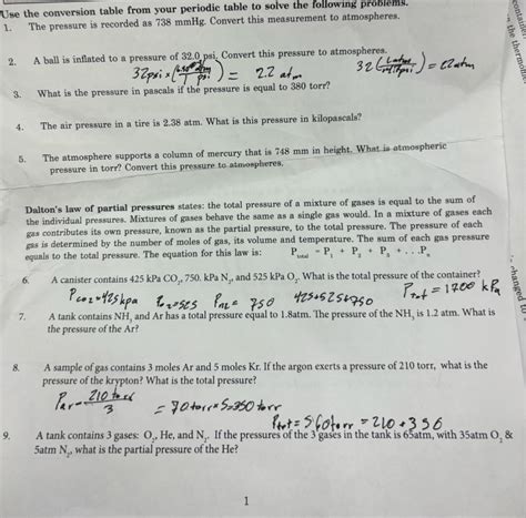 Solved: Use the conversion table from your periodic table to solve the ...