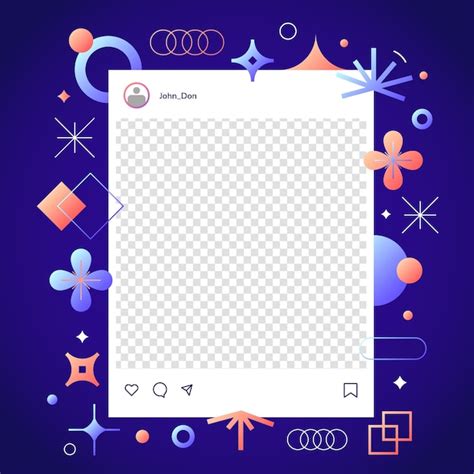 Gradient instagram post frame design | Free Vector