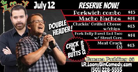 Chick n Butts Double Header! , Loony Bin Comedy Club of Little Rock, 12 ...