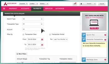 Axis Bank Corporate Net Banking - Registration, Salary Upload, Tax