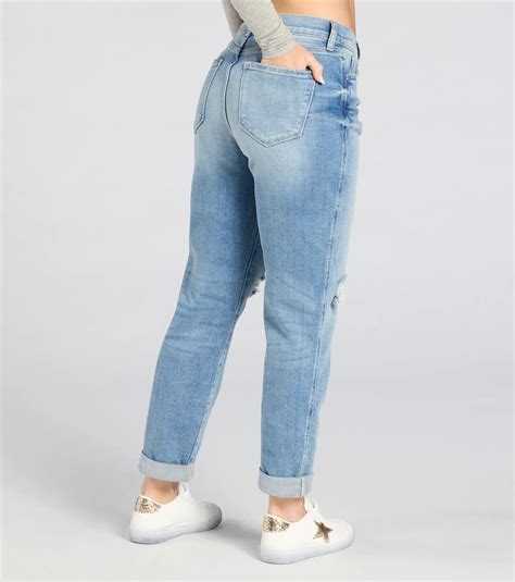 Womens High Rise Ripped Jeans & Windsor