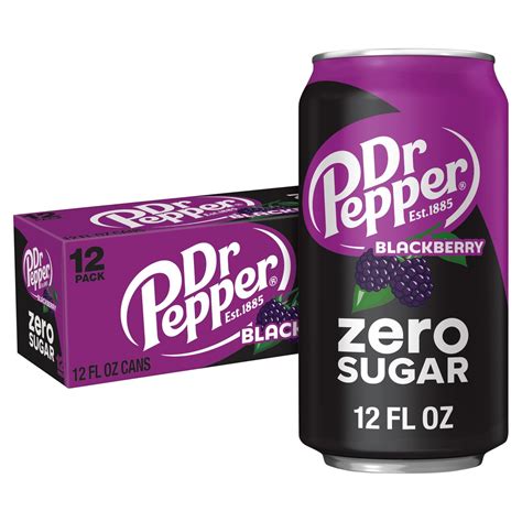 Dr Pepper Blackberry Zero Sugar Soda, 12 fl oz, 12 count - The Fresh Grocer