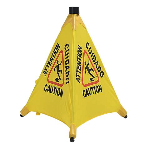 Caution Wet Floor Sign, Slippery When Pops Up Wall Mounted Foldable ...