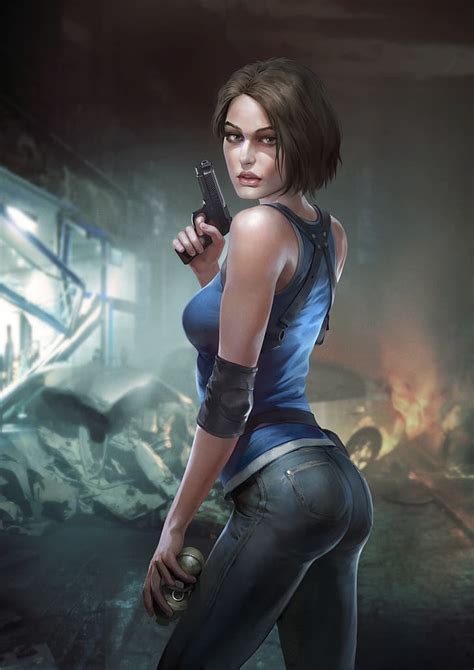 Smz-69, Jill Valentine, Resident Evil, digital art, women, brunette ...