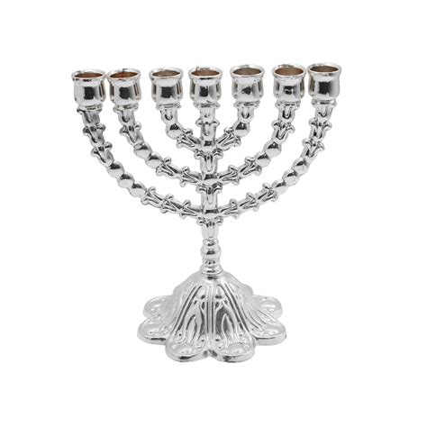 Hanukkah Menorah Jewish Candle Holder 7 Branches Candlestick Tealight ...