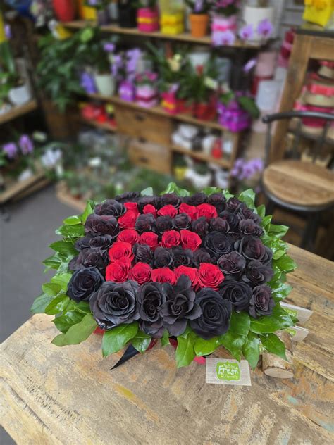 1474 Black roses with your letter - designed box - Flower Delivery in ...