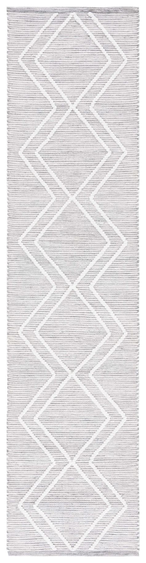 SAFAVIEH Kilim Meryll Diamond Polyester Runner Rug, Grey/Ivory, 2'3" x ...