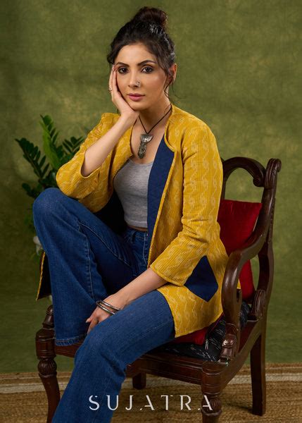 Wear It From Both Sides : Navy Blue Quilted Jacket With Yellow Kantha ...