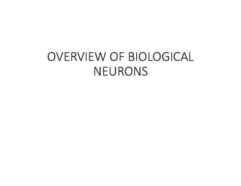 ANN 1 - IAA course - OVERVIEW OF BIOLOGICAL NEURONS Human Brain The ...