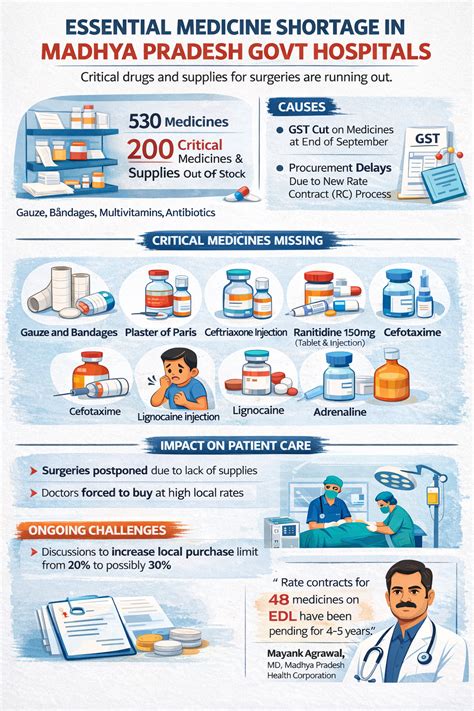 GST cut creates drug shortage in MP government hospitals: Out of 530 ...