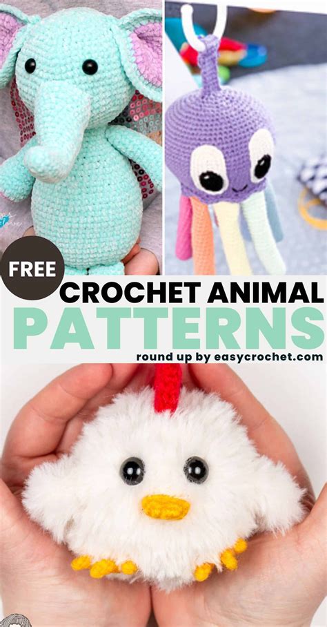 The Cutest 32 Cute and Easy Crochet Animal Patterns (all free) - Easy ...