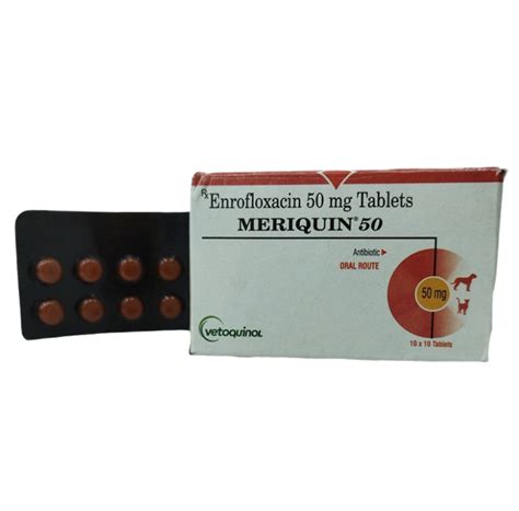 Vetoquinol Meriquin 50mg Enrofloxacin Tablets for Dogs and Cats – Paw Store