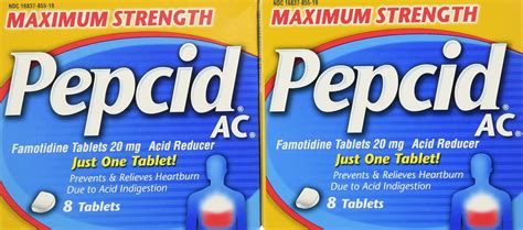 Pepcid AC Maximum Strength Tablets 8-Count x 2 - Fast-Acting Relief for ...