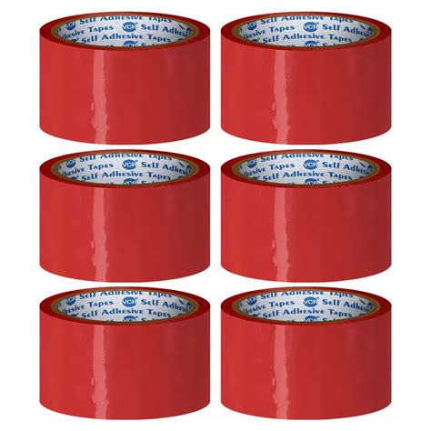 VCR Red Color Tape - 50 Meters in Length - 48mm / 2" Width - 06 Rolls ...