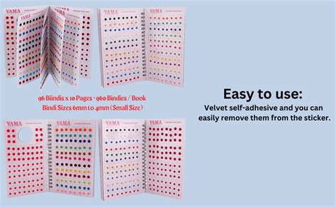 THANU'S CRAFT Velvet Self-Adhesive Skin Multicolor Bindi Book Mini ...