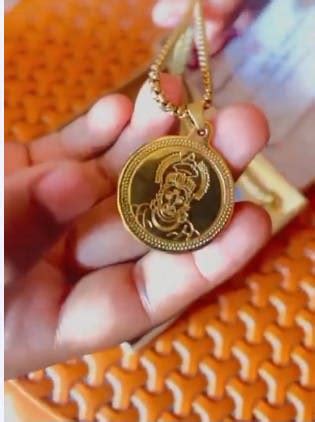 24K Gold Plated Hanuman Ji Coin Necklace – Japam
