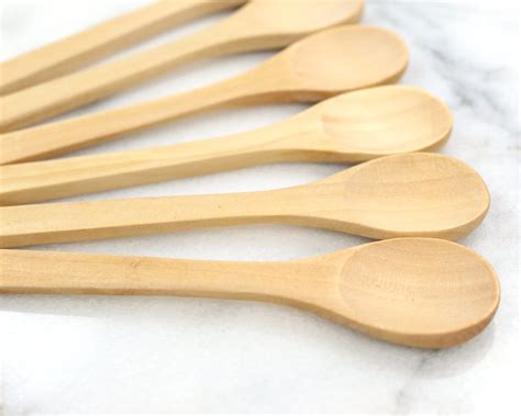 6 Small WOODEN Spoons 4 Inch Small Wood Spoons Jam Coffee - Etsy UK