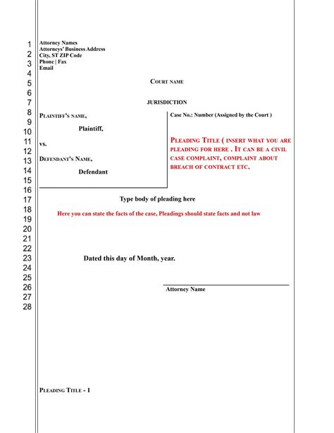 Pleading Paper - Pleading Paper With Multiple Examples - Editable Word ...