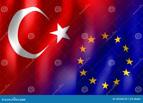 Turkey and European Union Flags Stock Illustration - Illustration of ...