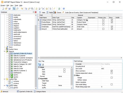 ASP.NET Report Maker 的图像结果