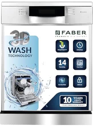 Faber 14 Place Settings Free Standing Dishwasher|8 Wash Programs | LED ...