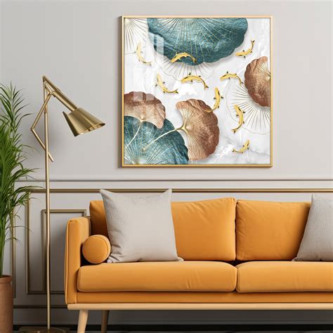 Goldfish River Luxury Crystal Square Wall Art - The Next Decor