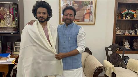 G Kishan Reddy: Union Minister G Kishan Reddy Meets HanuMan Star Teja ...