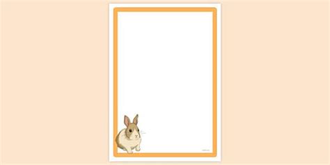Simple Blank Baby Rabbit Page Border | Twinkl (teacher made)