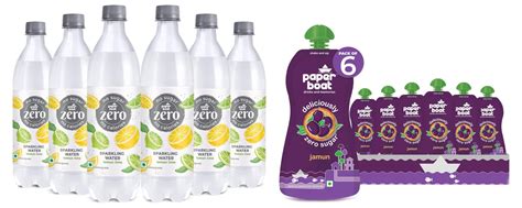 Paper Boat Lemon Lime Sparkling Water, Pack of 6, 600ml Each & Paper ...
