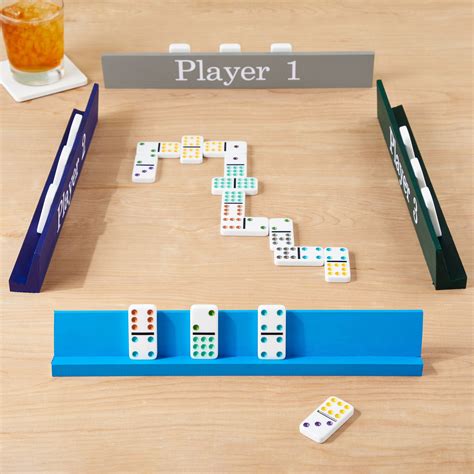 4 Pack 13'' Wooden Domino Holder, Game Table Racks for Mexican Train ...