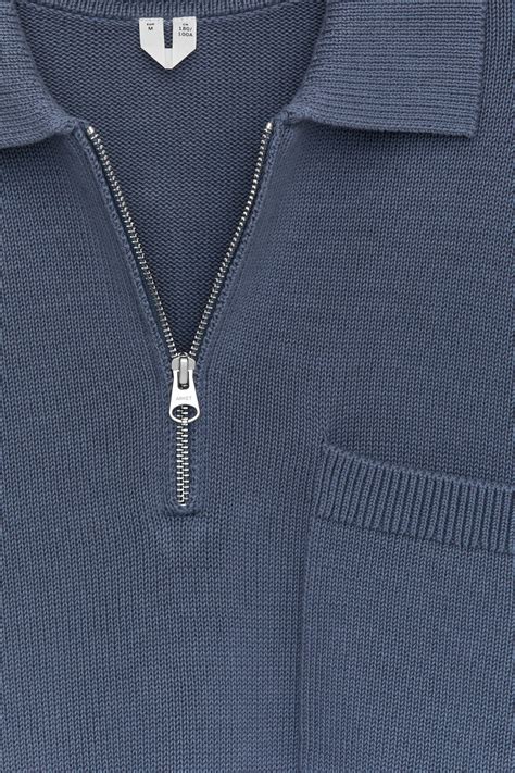 Pull en coton avec demi-fermeture éclair - Bleu - HOMME | H&M FR