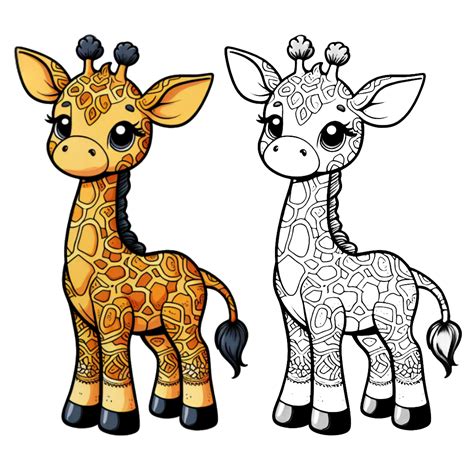 Giraffe And Baby Coloring Page