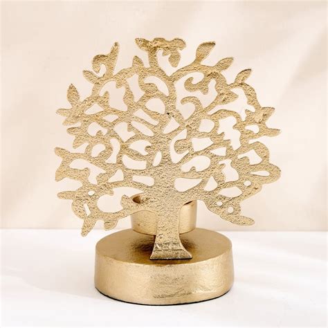 Buy Oro Aluminium Tree of Life T-Light Holder from Home Centre at just ...