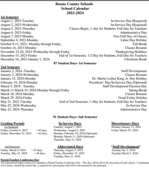 District Calendar | Oliver Springs High School