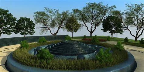 景观水池3dmax 模型下载-光辉城市