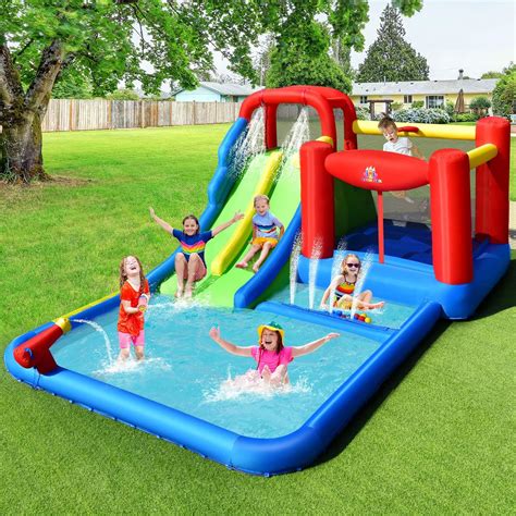 BOUNTECH Inflatable Water Slide, 7-in-1 Dual Slides India | Ubuy
