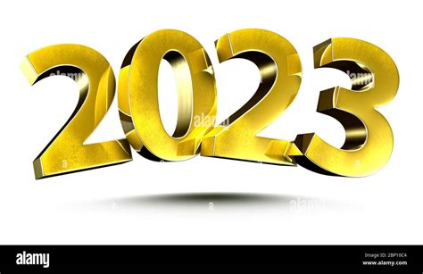 3D illustration Numbers 2023 Gold isolated on a white background.(with ...