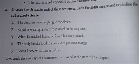 The teacher asked a question but no one A. Separate the clauses in each ...