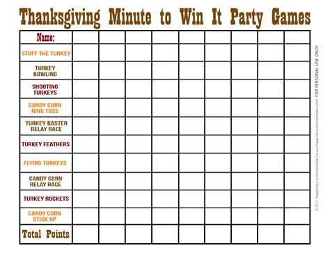Thanksgiving Minute to Win It Games – Happiness is Homemade | Minute to ...