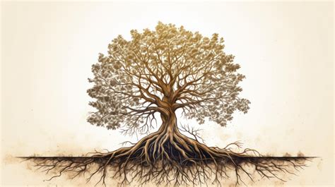 Premium AI Image | illustration of a tree with deep roots