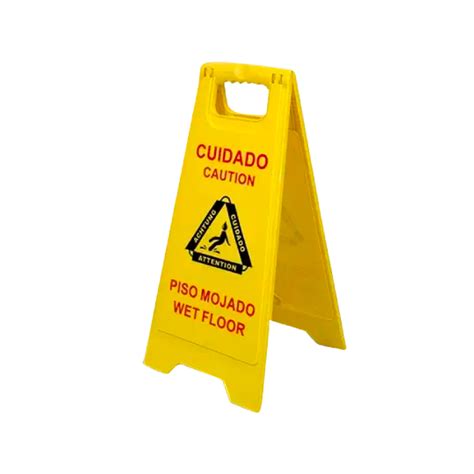 Señal piso mojado inglés y español tipo tijera – Cary Industrial S.A ...