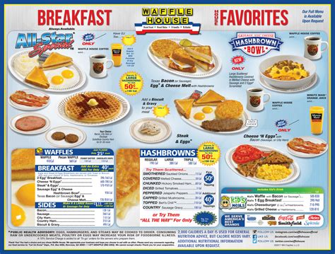 Breakfast Waffle House Menu