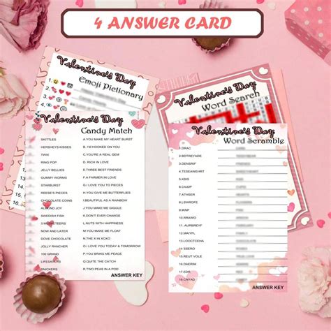 Valentine Day Party Games Card Valentine's Day Word Search Word ...