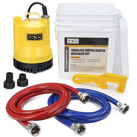 6699 Tankless Water Heater Flushing Kit Includes 1/6HP Submersible Sump ...