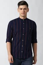 Buy Men Navy Check Full Sleeves Casual Shirt Online - 591948 | Peter ...