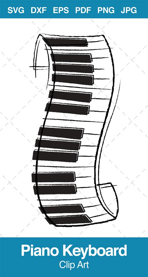 Scrolling Piano Keyboard Clip Art and Vector Illustration