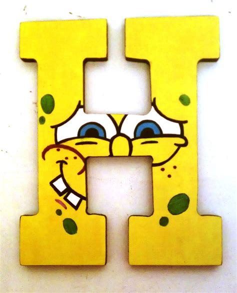 Spongebob Squarepants - 9" Hand Painted Wooden Letters | Painting ...