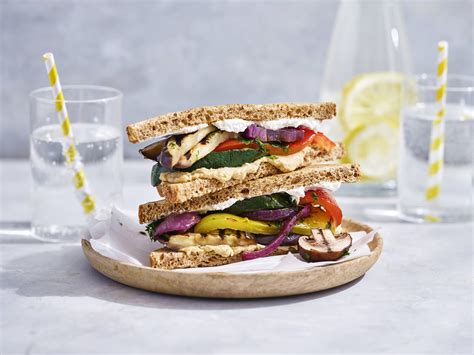 Hummus and Vegetable Sandwich | Savory