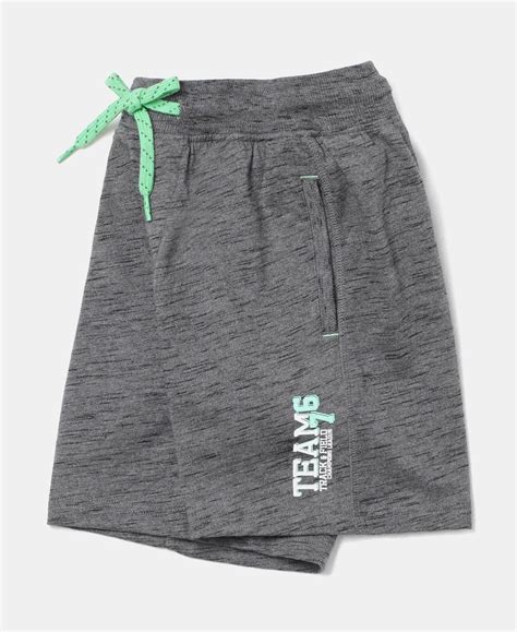 Buy Boy's Super Combed Cotton Rich Graphic Printed Shorts - Deep Grey ...