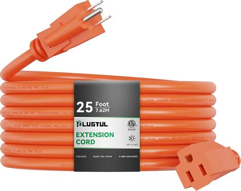 PLUGTUL 12 Gauge Extension Cord 25 Ft, Heavy Duty Outdoor Extension ...